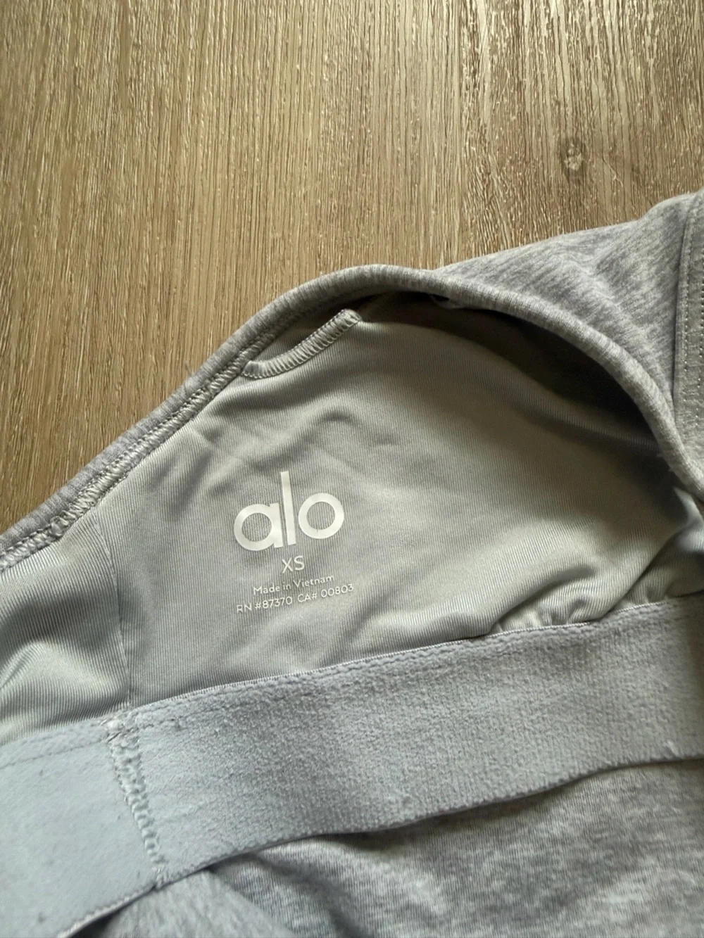 ALO Yoga Light Grey Ribbed Double-Strap Romper Bodysuit